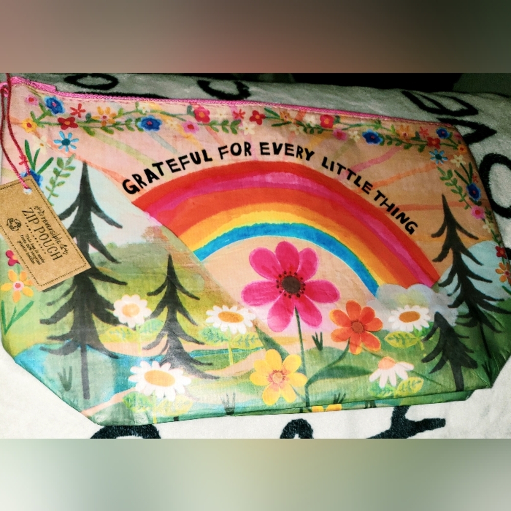 Natural Life "Grateful For Every Little Thing" Pouch Bag NWT.